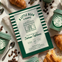 A Little Bean Is Brewing Baby Shower Invitation