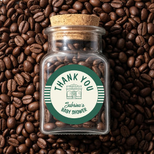 A Little Bean Is Brewing Baby Shower THANK YOU Classic Round Sticker