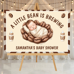 A Little Bean Is Brewing Coffee Baby Shower Acrylic Sign