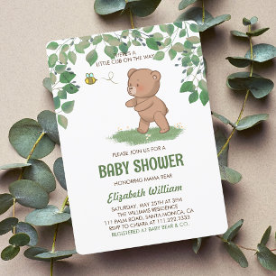 A Little Bear Cub On The Way Baby Shower Invitation