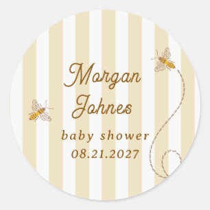 A Little Bee Baby Shower Classic Round Sticker