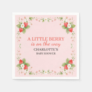 A Little Berry Strawberry Baby Shower Paper Napkin