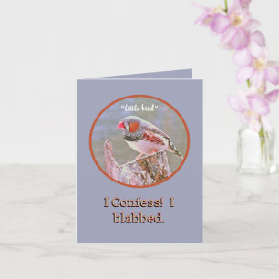 "A LITTLE BIRD TOLD ME" /HAPPY BIRTHDAY CARD