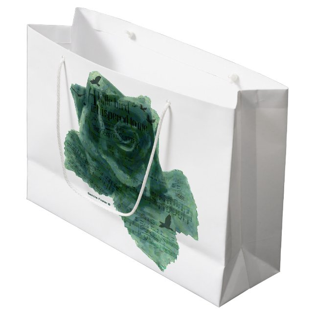 A Little Bird Told Me Rose Large Gift Bag (Front Angled)