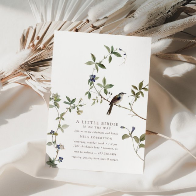 A Little Birdie | Autumn Botanical Baby Shower Invitation (Creator Uploaded)