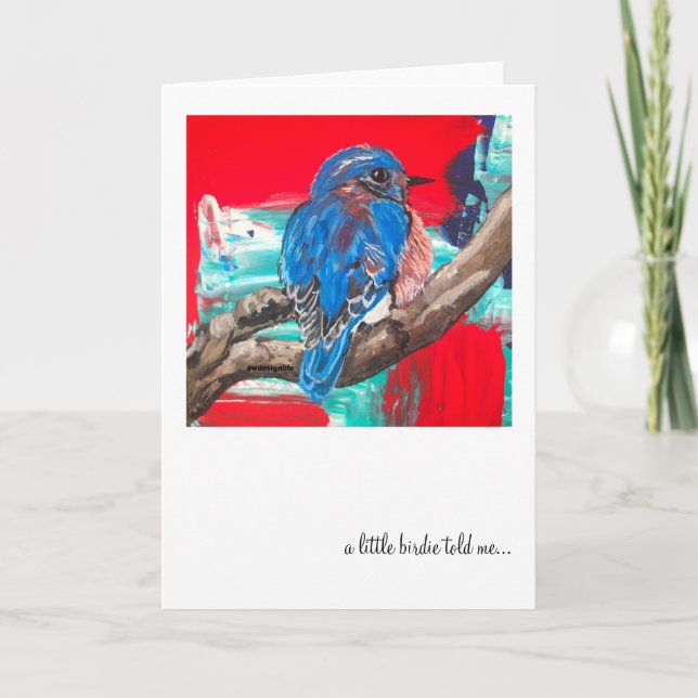 A little birdie note card (Front)