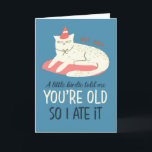 A Little Birdie Told Me Funny Cat Lover Birthday Card<br><div class="desc">A little birdie told me you're old. So I ate it. Funny,  humourous and sometimes sarcastic birthday cards for your family and friends. Get this fun card for your special someone. Visit our store for more cool birthday cards.</div>