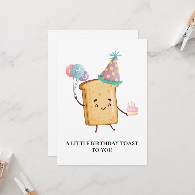 A Little Birthday Toast To You Card  (Front/Back In Situ)