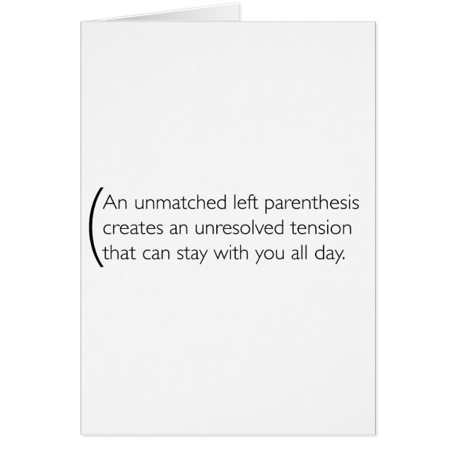 A little bit about parenthesis (Front)