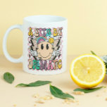 A Little Bit Dramatic Funny Groovy Saying Mug<br><div class="desc">A Little Bit Dramatic Funny Groovy Saying Typography Tea Coffee Mug features the text "A Little Bit Dramatic" in modern typography on a pink chequerboard background with groovy flowers,  lightening bolts and a smiling face. Designed by Evco Studio www.zazzle.com/store/evcostudio</div>