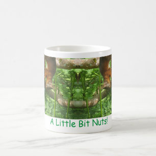 "A Little Bit Nuts", Upside-down Red Squirrels. Coffee Mug