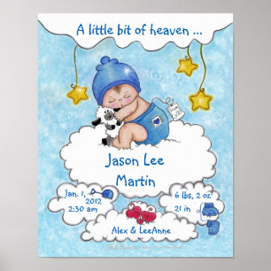 A Little Bit of Heaven-Birth Info for Boy Poster