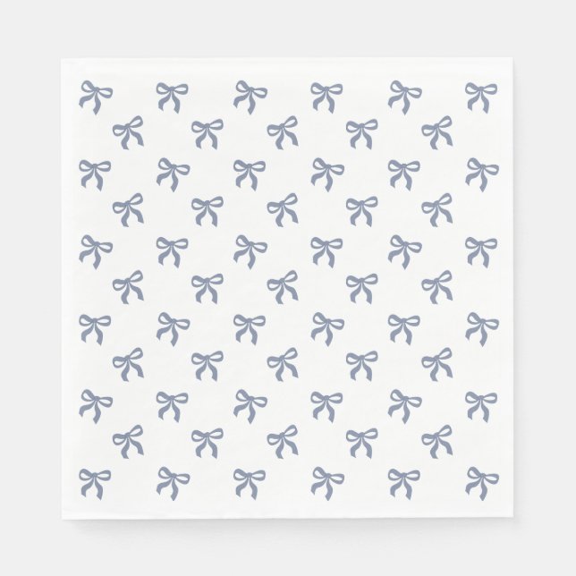 A Little Blue Jean Baby Blue Coquette Bow Napkin (Front)