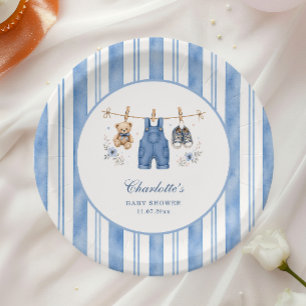 A Little Blue Jean Baby Boy Baby Shower Paper Plate