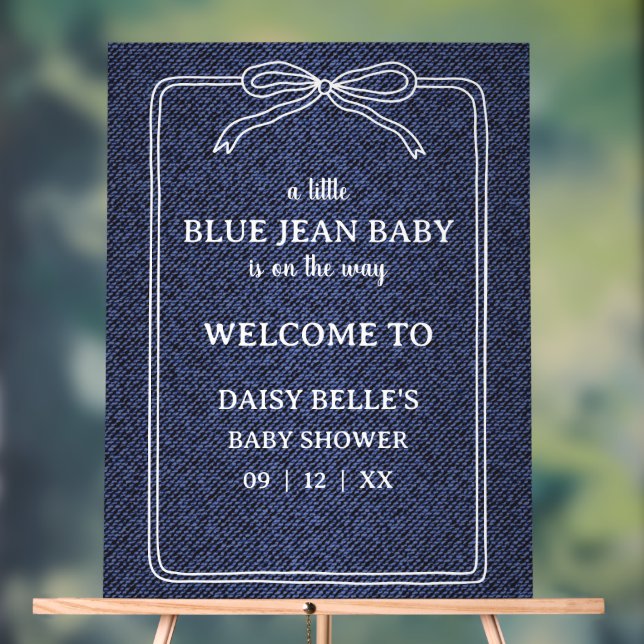 A Little Blue Jean Baby Denim Boy Baby Acrylic Sign (Neutral)