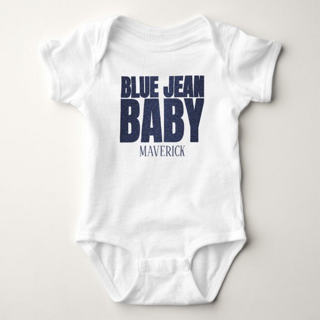 A Little Blue Jean Baby Denim Boy Baby Bodysuit (Front)
