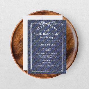 A Little Blue Jean Baby Denim Boy Baby Shower Announcement