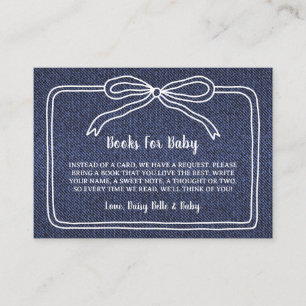 A Little Blue Jean Baby Denim Boy Baby Shower  Enclosure Card