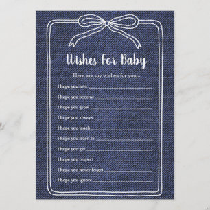 A Little Blue Jean Baby Denim Boy Baby Shower Invitation