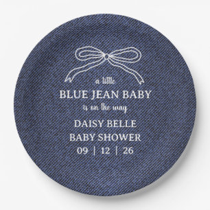 A Little Blue Jean Baby Denim Boy Baby Shower Paper Plate