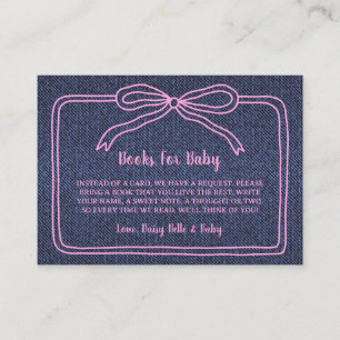 A Little Blue Jean Baby Denim Girl Baby Shower  Enclosure Card