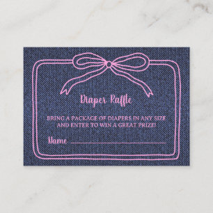 A Little Blue Jean Baby Denim Girl Baby Shower Enclosure Card