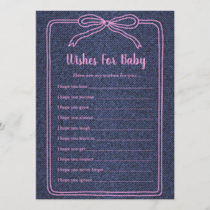 A Little Blue Jean Baby Denim Girl Baby Shower  Invitation