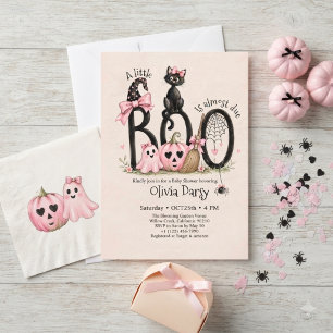 A Little Boo almost due Halloween Baby Shower Invitation