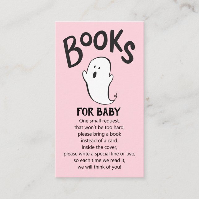 A Little Boo Baby Shower Book Request Enclosure Card (Front)