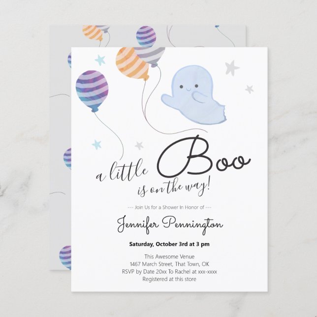 A Little Boo Baby Shower Budget (Front/Back)