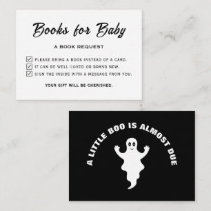 A Little Boo Baby Shower Cool Please Bring A Book Enclosure Card