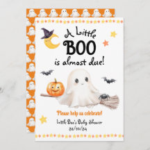 A Little Boo Baby Shower Halloween Invitation