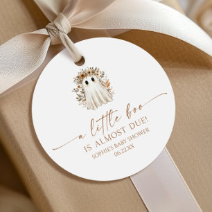 A Little Boo Boho Ghost Wildflower Baby Shower Favour Tags