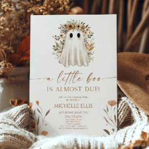 A Little Boo Boho Ghost Wildflower Baby Shower Invitation