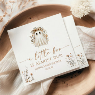 A Little Boo Boho Ghost Wildflower Baby Shower Napkin
