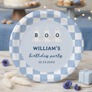 A Little Boo Boy Ghost Birthday Paper Plates