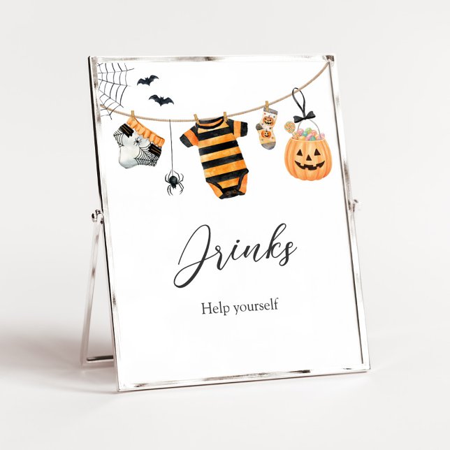 A Little Boo Clothesline Drinks Sign (Ghost Clothesline Baby Shower Drinks Sign)