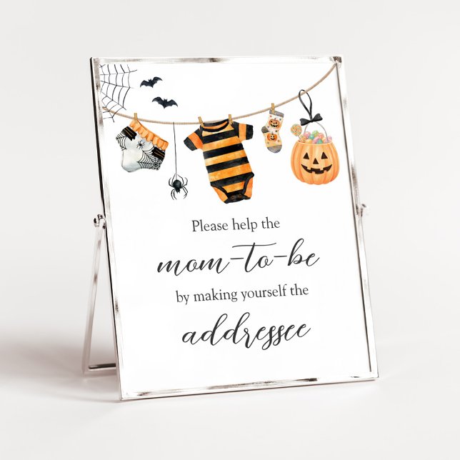 A Little Boo Clothesline Envelope Station Sign (Ghost Clothesline Baby Shower Envelope Station SIgn)