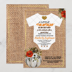 A Little Boo Cute Ghost Halloween Baby Shower Inv Invitation