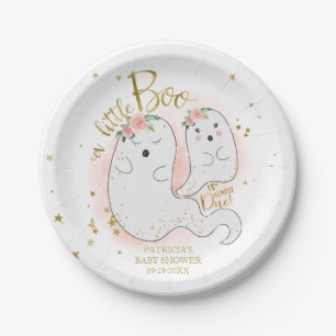 A Little Boo Cute Halloween Girl Baby Shower Paper Plate