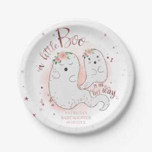 A Little Boo Cute Halloween Girl Baby Shower Paper Plate