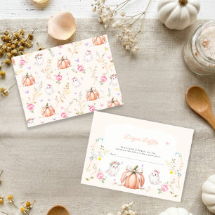 A Little Boo Cute Pink October Baby Shower Enclosure Card