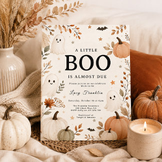 A Little Boo Fall Halloween Baby Shower Invitation