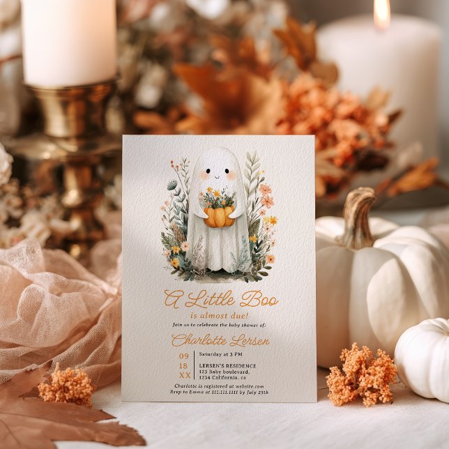 A Little Boo Ghost Fall Halloween Baby Shower Invitation (A Little Boo Ghost Fall Halloween Baby Shower Invitation)