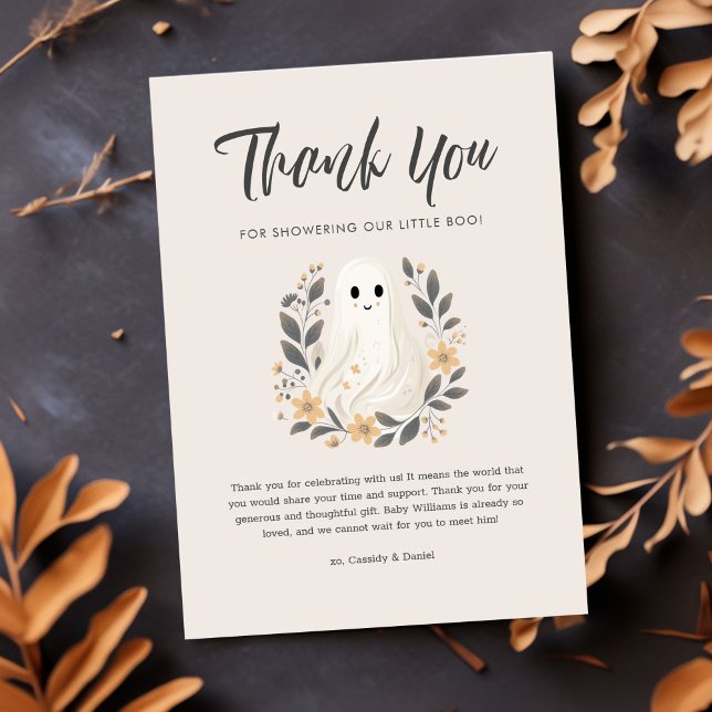 A Little Boo Ghost Halloween Baby Shower Thank You (Creator Uploaded)