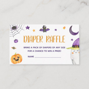 A Little Boo Ghost Halloween Diaper Raffle Enclosure Card
