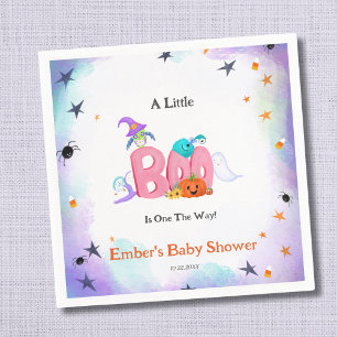 A Little Boo Ghost, Owl Halloween Baby Shower Napkin