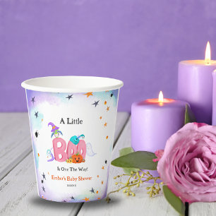 A Little Boo Ghost, Owl Halloween Baby Shower Paper Cups