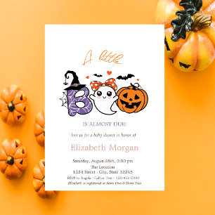 A Little Boo Ghost Stripes Pumpkin Halloween  Invitation