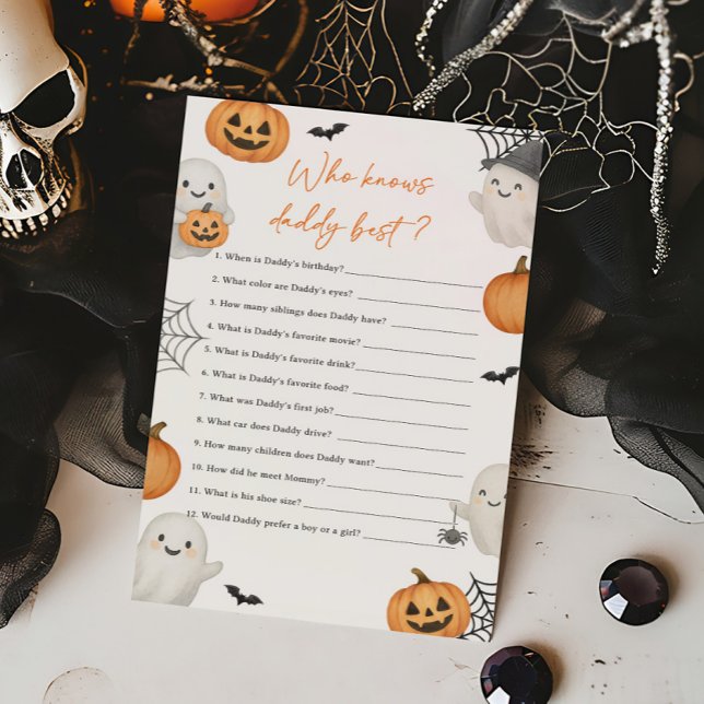 A Little Boo Ghost Who Knows Daddy Best Game (Little Boo Pumpkin Baby Shower Who Knows Daddy Best Game)